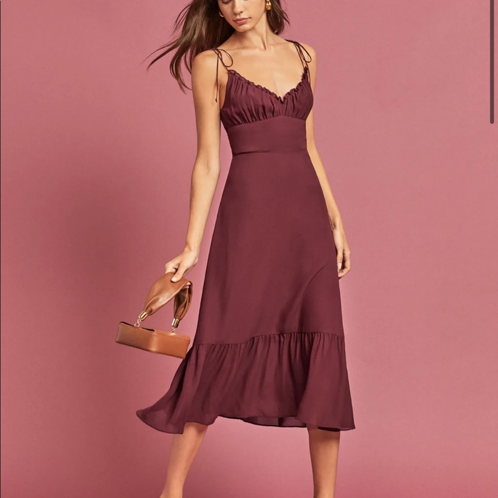 Reformation Embry Dress in plum